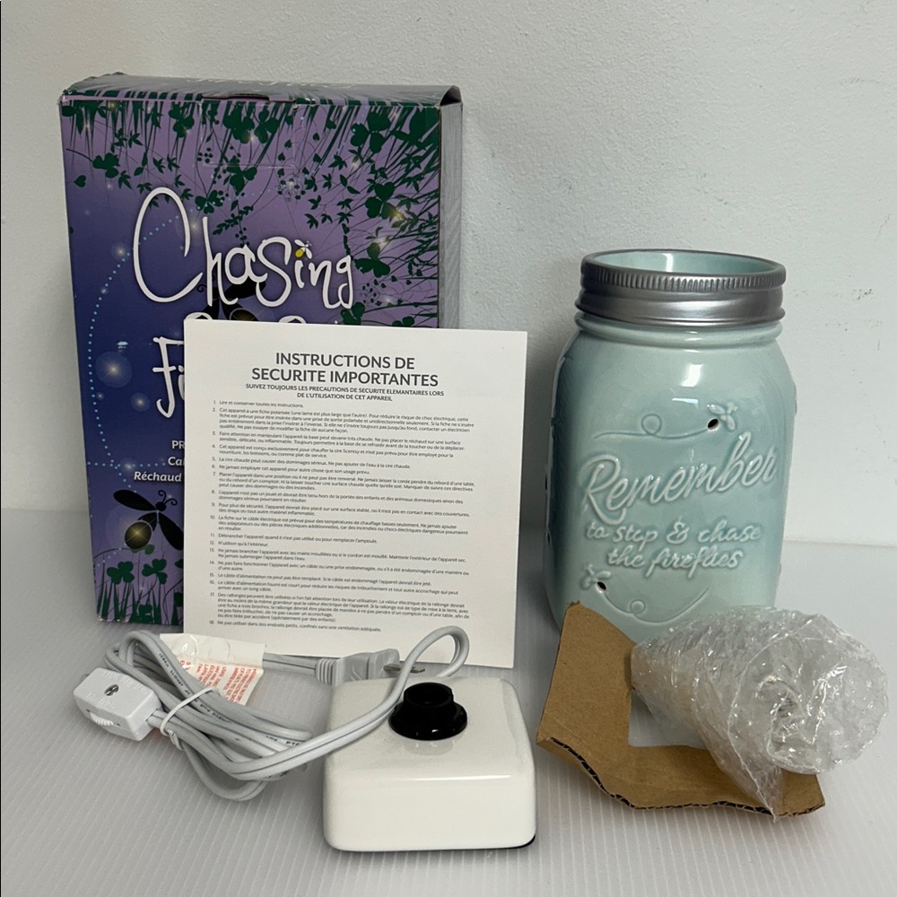 Scentsy NWOT Chasing Fireflies Full Size Premium Electric Wax Warmer Mason Jar